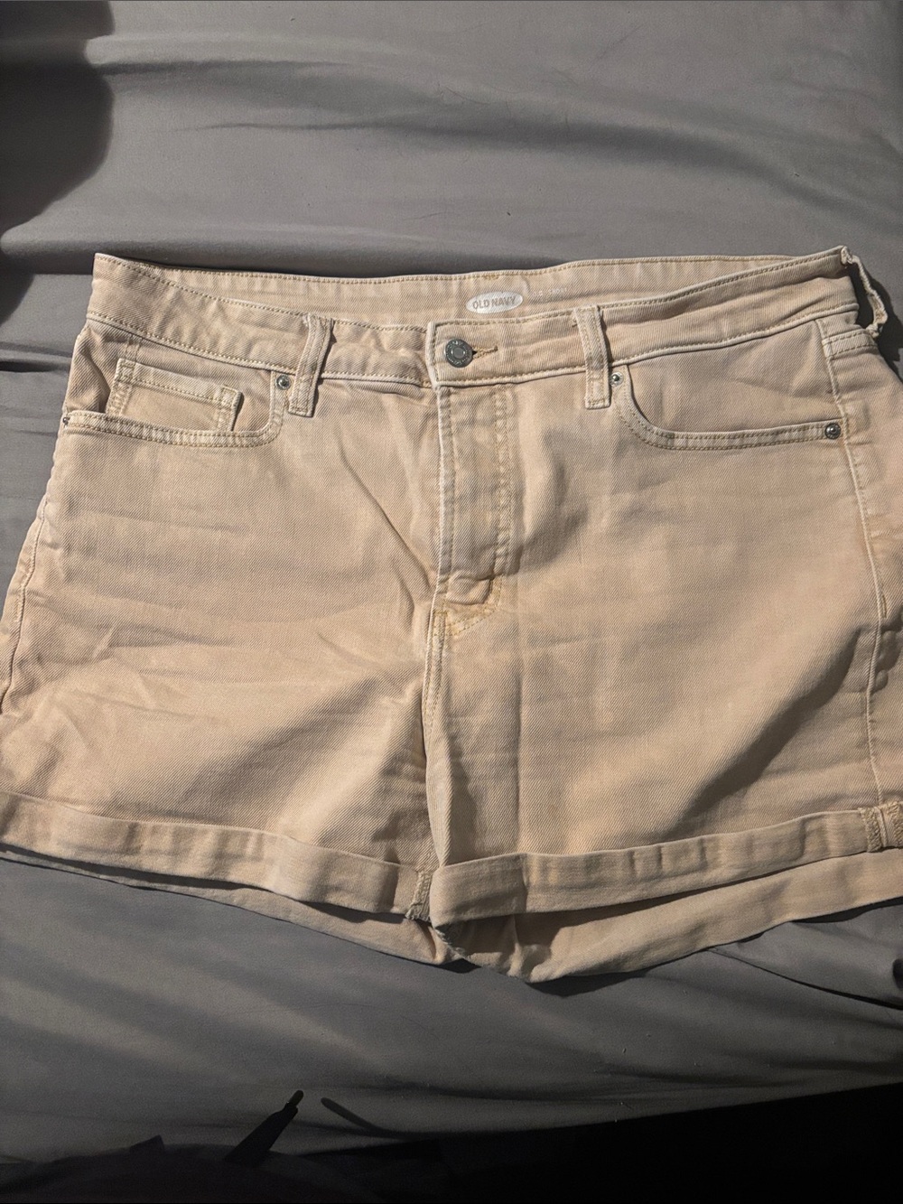 Old Navy Light Beige High-Rise Denim Shorts